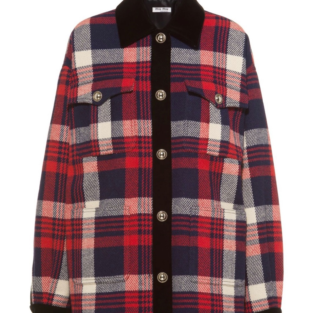 Miu Miu
plaid wool shirt jacket